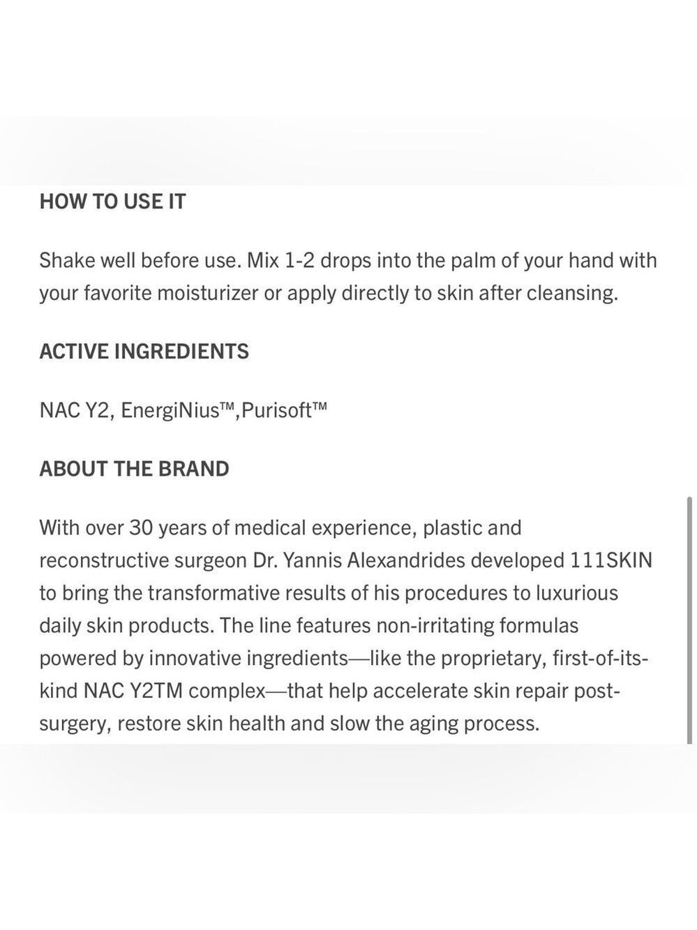 111SKIN NAC Y² Pollution Defence Booster - Booster Defense Anti-Pollution - Picture 3 of 3